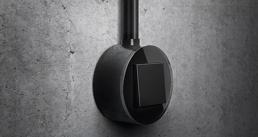 Gira Lichtschalter in der Designlinie Studio Glas Schwarz 