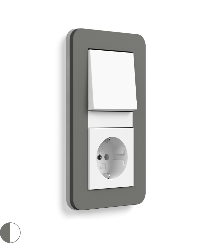 Gira E3 Dunkelgrau Reinweiß glänzend 