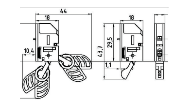 Abmessungen Riegel-Schaltkontakt