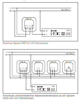 Tastdimmer in einer Wechselschaltung